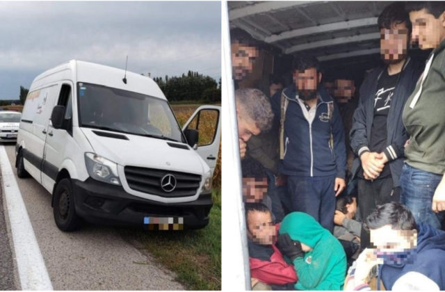 Policajti zadržali auto s viac ako 20 nelegálnymi migrantmi, prevádzači utiekli (foto)