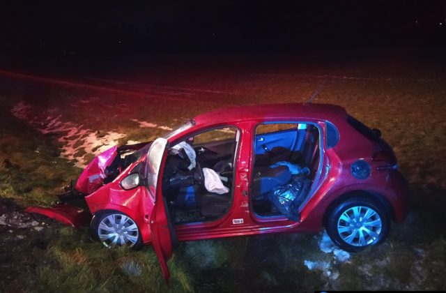 Vodič Peugeotu narazil do betónového stĺpu, zraneniam neskôr podľahol (foto)