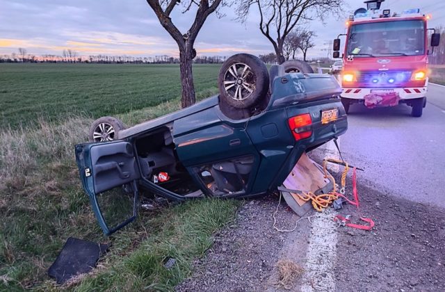 Sedemdesiatročný vodič zišiel z cesty a narazil do stromu (foto)