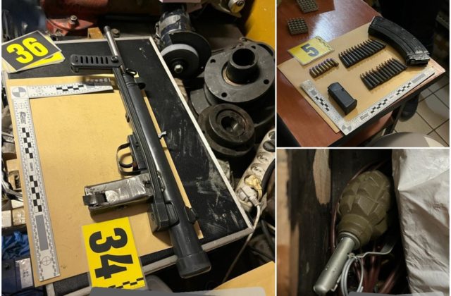 NAKA a maďarskí policajti počas akcie „Pevnosť“ našli nelegálne zbrane aj granát (foto)
