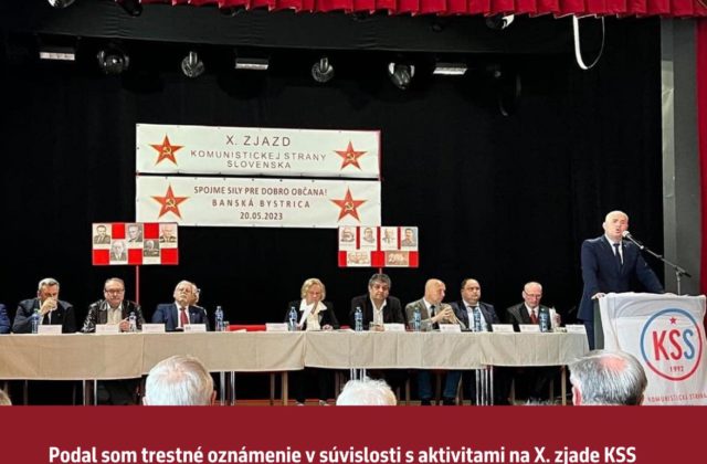 Desiatky osobností podávajú trestné oznámenie za portrét Stalina na zjazde KSS (foto)