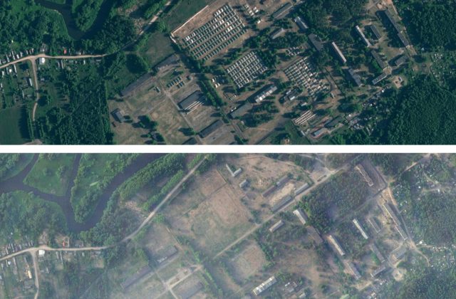 Bielorusko asi 230 kilometrov od Ukrajiny pravdepodobne stavia tábor pre wagnerovcov, ukazujú satelitné snímky