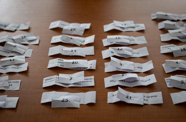 Smer má 16, koalícia vedená OĽaNO päťku a piráti jednotku. Vyžrebovali čísla pre predčasné voľby 2023 (video)