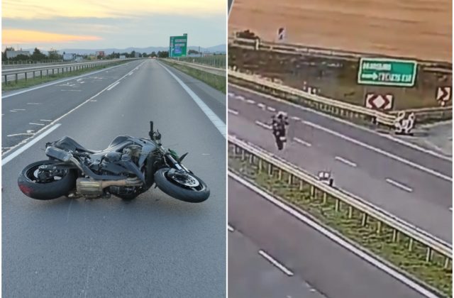 Smrteľná nehoda motorkára na R1 pred Trnavou, krátko pred pádom jazdil len na zadnom kolese (foto)