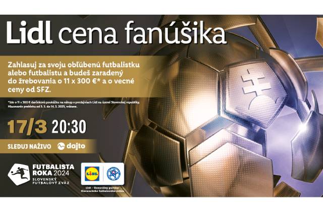 Hlasovanie o Futbalistu roka 2024 je tu! Prináša i novinku – Lidl Cenu fanúšika