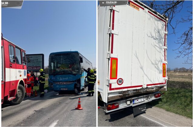 V Krakovanoch došlo k zrážke autobusu s kamiónom, na mieste hlásia niekoľko zranených – FOTO
