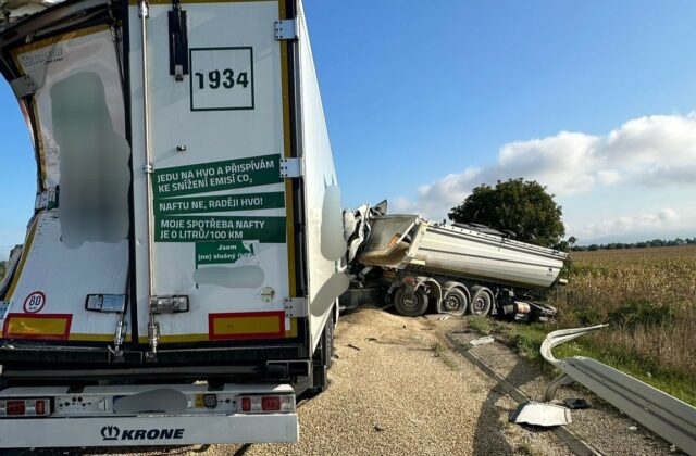 Vodiči, pozor! Diaľnica D1 pri Piešťanoch v smere na Trenčín je pre nehodu kamiónov úplne uzavretá