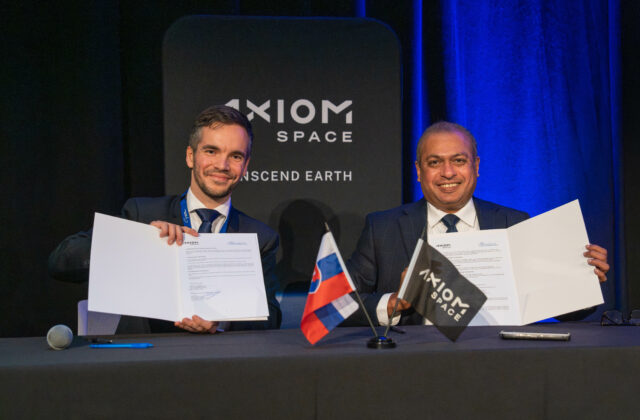 Memorandum o spolupráci medzi spoločnosťou Axiom Space a slovenským vesmírnym sektorom